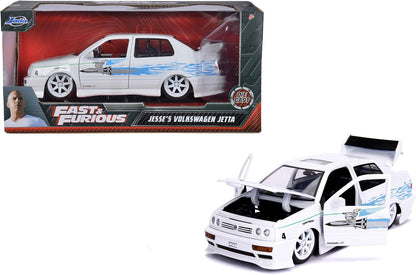 Jada 253203025 The Fast And The Furious 1:24 F&F Jesses VW Jetta, White/Blue