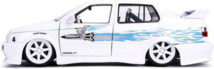 Jada 253203025 The Fast And The Furious 1:24 F&F Jesses VW Jetta, White/Blue