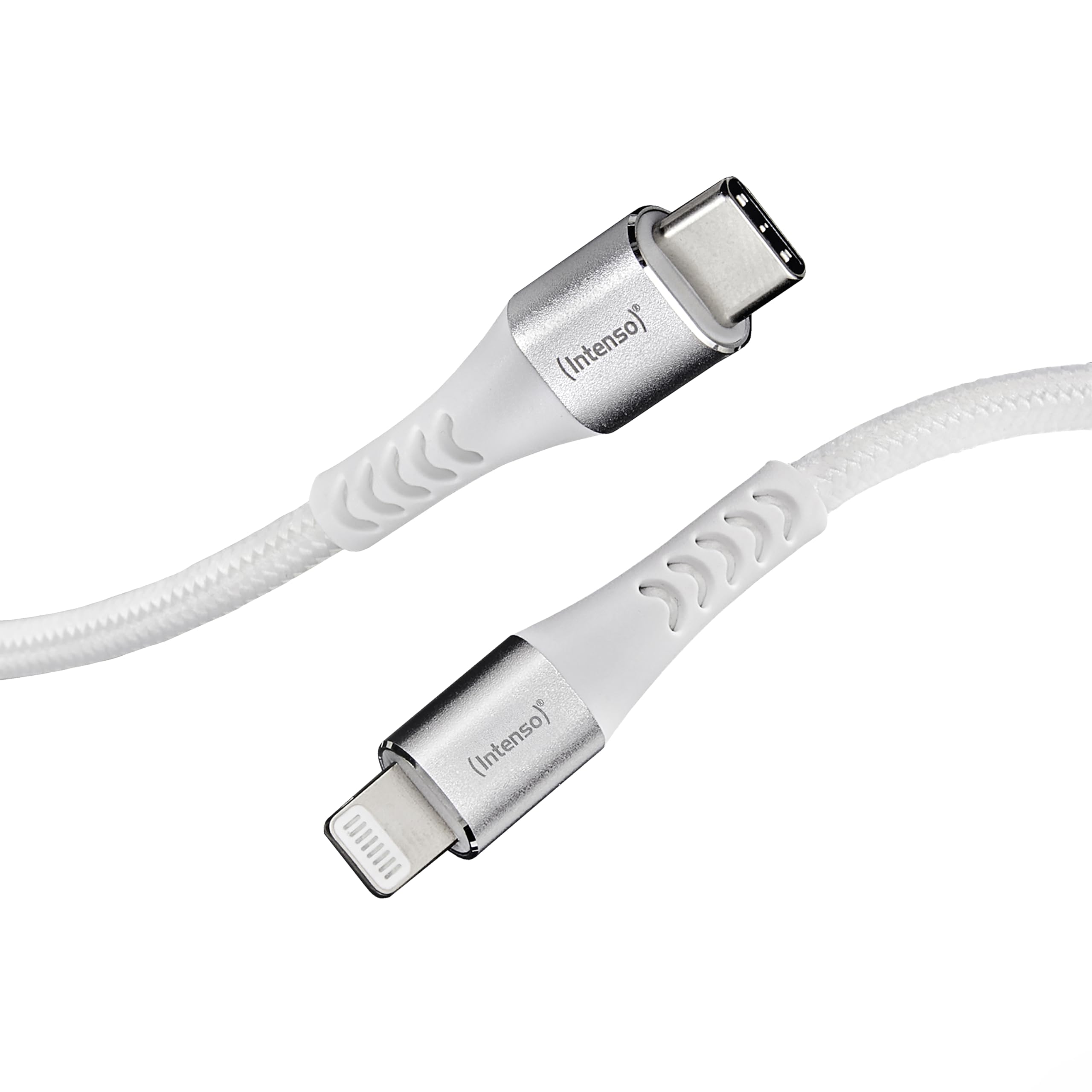 Intenso USB C315L USB C to Lightning Data and Charging Cable, Power Delivery with Up to 60 Watt, Nylon, 1.5 m, White