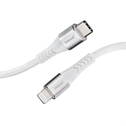 Intenso USB C315L USB C to Lightning Data and Charging Cable, Power Delivery with Up to 60 Watt, Nylon, 1.5 m, White