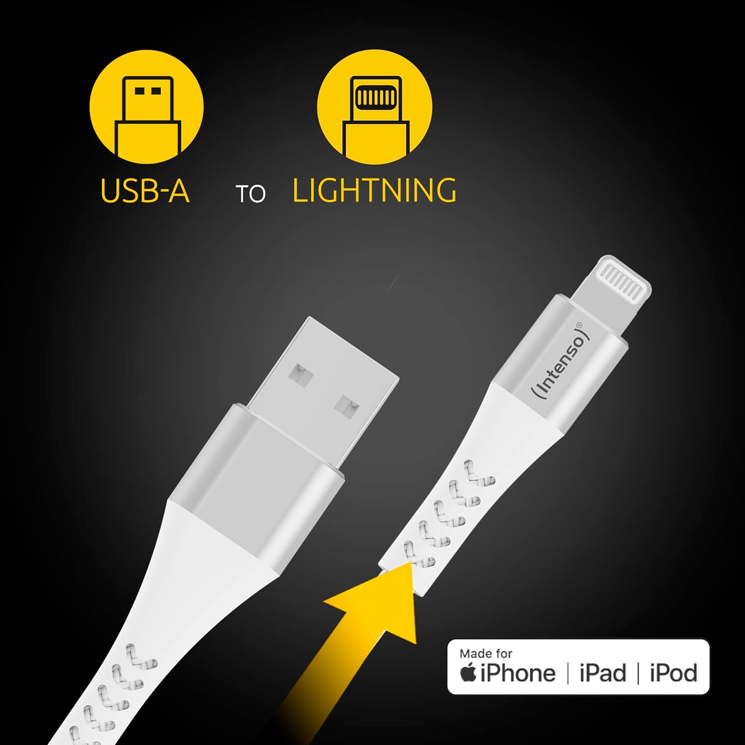 Intenso | Cable USB-A >Lightning|1,5m|A315L|Blanco