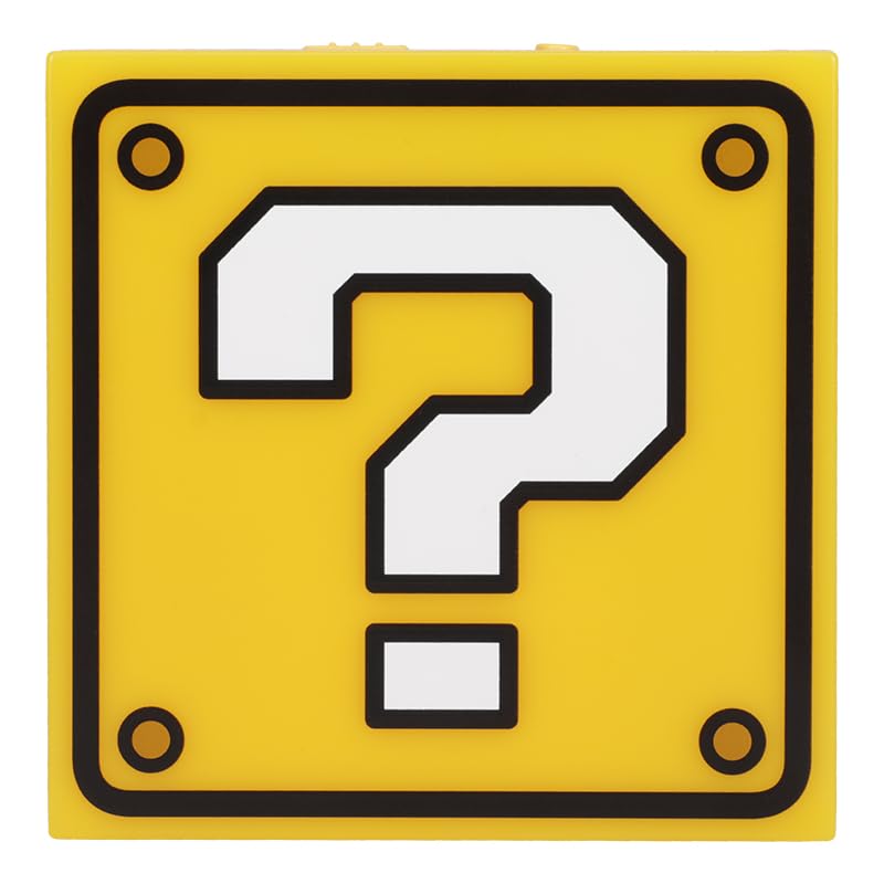 Paladone Super Mario Question Block Night Light - Officially Licensed Nintendo, Auto Night Sensor and Portable with Wall Adhesive, Retro Gift for Gamers