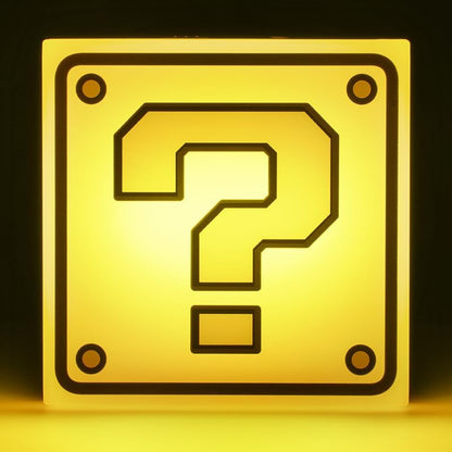 Paladone Super Mario Question Block Night Light - Officially Licensed Nintendo, Auto Night Sensor and Portable with Wall Adhesive, Retro Gift for Gamers