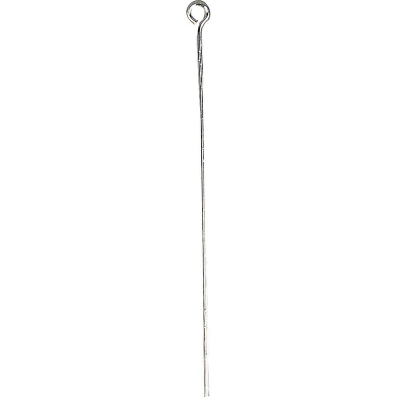 Eye Pins, L: 50 mm, silver-plated, SP, 30 pcs