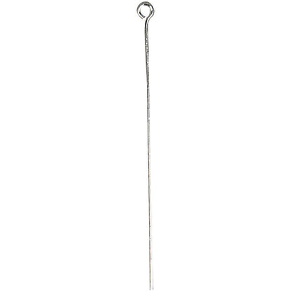 Eye Pins, L: 50 mm, silver-plated, SP, 30 pcs