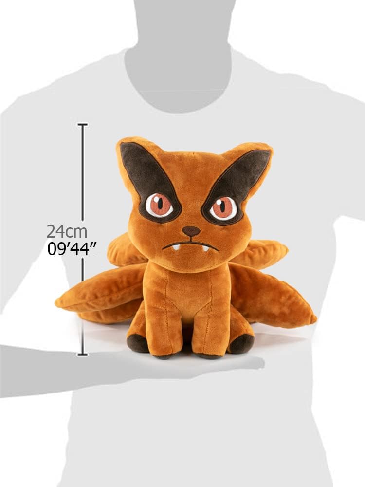 BARRADO Soft Toy of the Characters of Naruto 25cm, 9'84" - Naruto, Kakashi, Sasuke, Kurama, Naruto Six Path - Super Soft Quality (Kurama