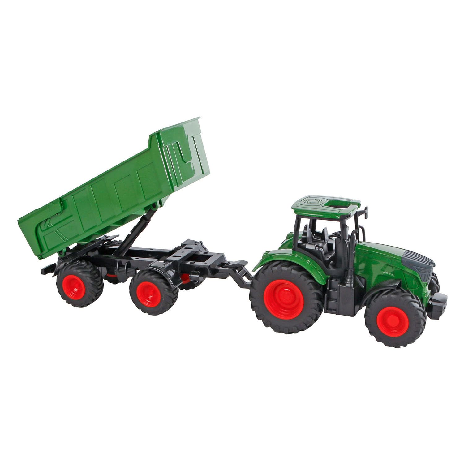 Kids Globe Farming Tractor met trailer groen 41 cm 540520