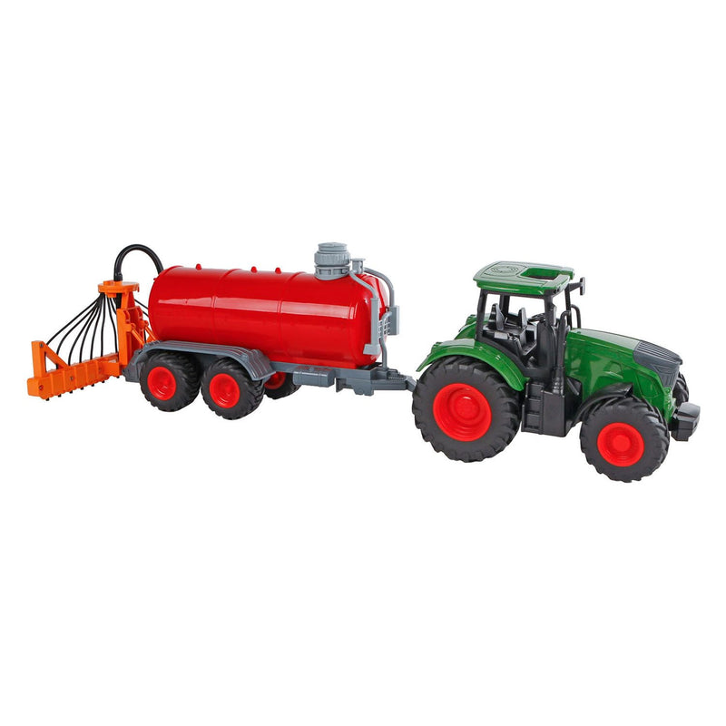Kids Globe Farming Tractor met giertank groen/Rood 49cm 540521