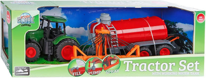 Kids Globe Farming Tractor met giertank groen/Rood 49cm 540521