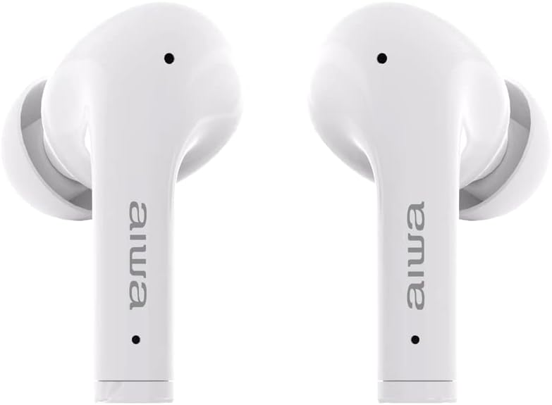 Aiwa EBTW-888ANC/WT (UK) White Diamond Pods, True Wireless In Ear Headphones (TWS) with Active noise cancelling, HD, Voice Assist, Gaming Mode, Hands free Call, Waterproof/White