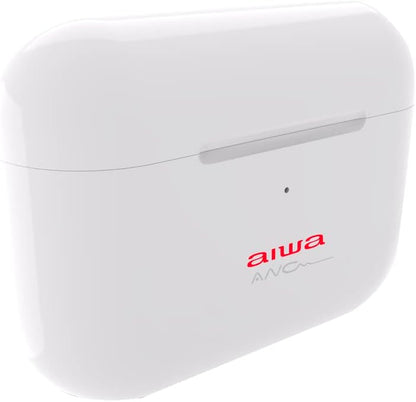 Aiwa EBTW-888ANC/WT (UK) White Diamond Pods, True Wireless In Ear Headphones (TWS) with Active noise cancelling, HD, Voice Assist, Gaming Mode, Hands free Call, Waterproof/White