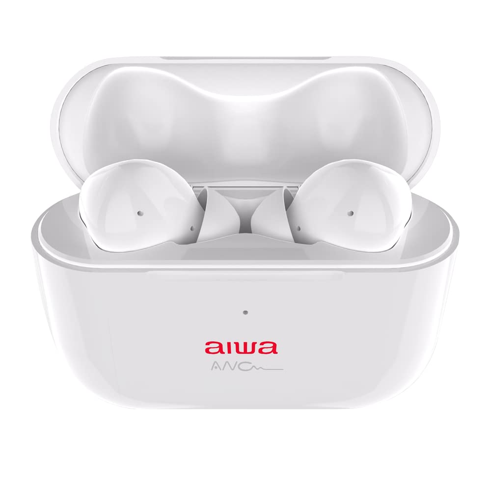 Aiwa EBTW-888ANC/WT (UK) White Diamond Pods, True Wireless In Ear Headphones (TWS) with Active noise cancelling, HD, Voice Assist, Gaming Mode, Hands free Call, Waterproof/White