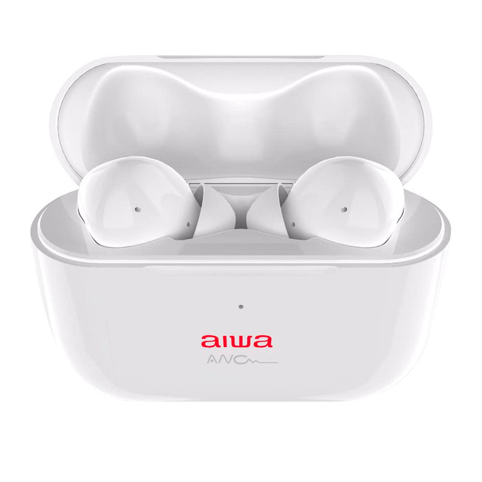 Aiwa EBTW-888ANC/WT (UK) White Diamond Pods, True Wireless In Ear Headphones (TWS) with Active noise cancelling, HD, Voice Assist, Gaming Mode, Hands free Call, Waterproof/White