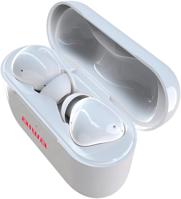 Aiwa EBTW-888ANC/WT (UK) White Diamond Pods, True Wireless In Ear Headphones (TWS) with Active noise cancelling, HD, Voice Assist, Gaming Mode, Hands free Call, Waterproof/White