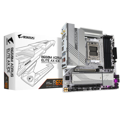 GIGABYTE Aorus B650 AORUS Elite AX Ice (Sockel AM5/B650/DDR5/S-ATA 6Gb/s/Micro ATX