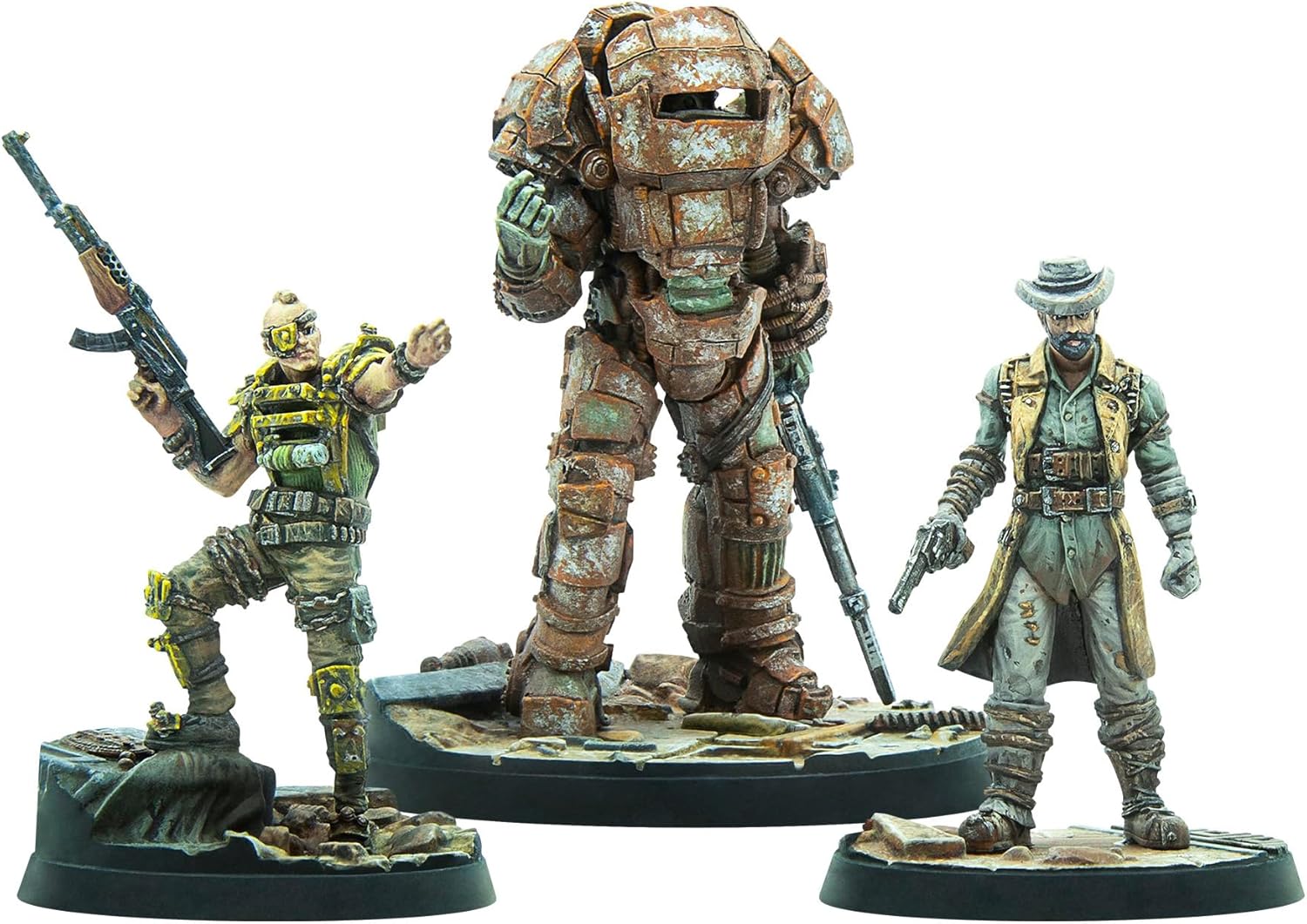 Modiphius: Fallout: Wasteland Warfare - Raiders Overlords - 3 Figures, Nuka World Wave, 32mm Multi-Part Resin Unpainted Miniatures, RPG, Scenic Bases