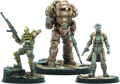 Modiphius: Fallout: Wasteland Warfare - Raiders Overlords - 3 Figures, Nuka World Wave, 32mm Multi-Part Resin Unpainted Miniatures, RPG, Scenic Bases