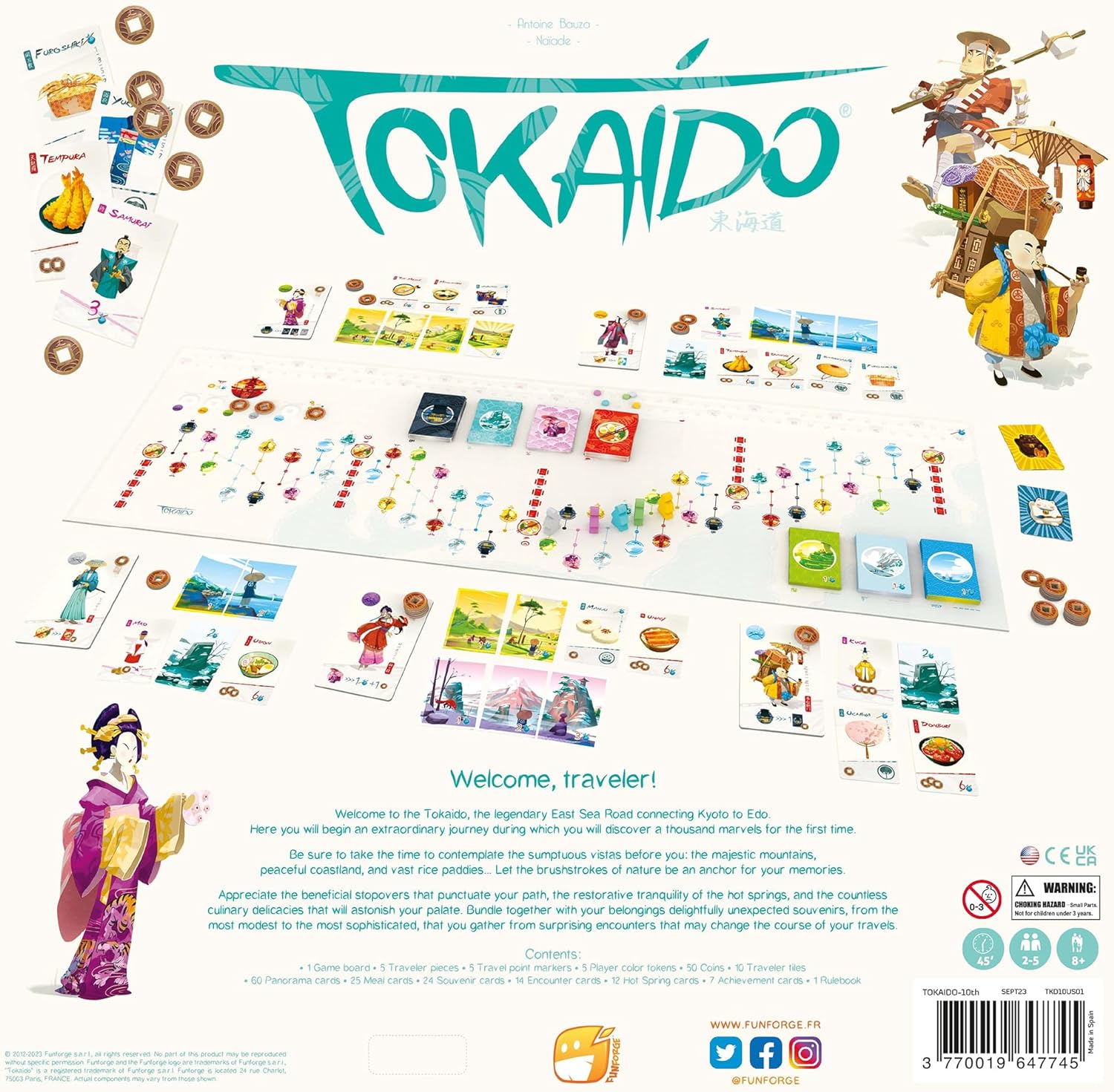 Fun Forge, Tokaido 10th Anniversary Edition, Board Game, Ages 8+, 2-5 Players, 45 Minutes Playing Time