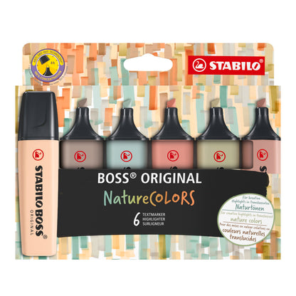 Highlighter - STABILO BOSS ORIGINAL NatureCOLORS - Pack of 6