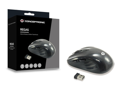 CONCEPTRONIC CLLM5BTRVWL Kabellose Reisemaus mit 6 Tasten