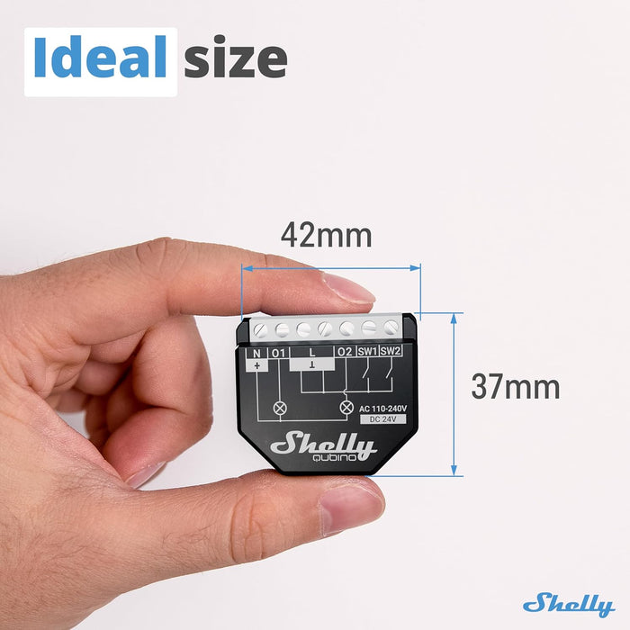 Home Shelly · Wave·""Wave 2PM""· Relais· max. 16A· 2 Kanäle· Unterputz· Messfunktion·