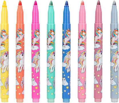 Depesche 12094 Ylvi - Rotuladores Brillantes, Juego de 8 rotuladores en Colores Metalizados, para Pintar, Escribir y Decorar