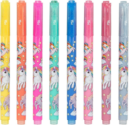 Depesche 12094 Ylvi - Rotuladores Brillantes, Juego de 8 rotuladores en Colores Metalizados, para Pintar, Escribir y Decorar