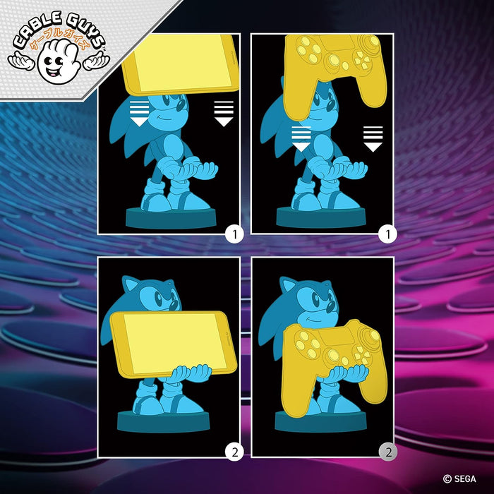 Cable Guys Sonic The Hedgehog Cable Guys Light Up Ikon Gaming Accessories Holder & Phone Holder for Most Controller (Xbox, Play Station, Nintendo Switch) & Phone