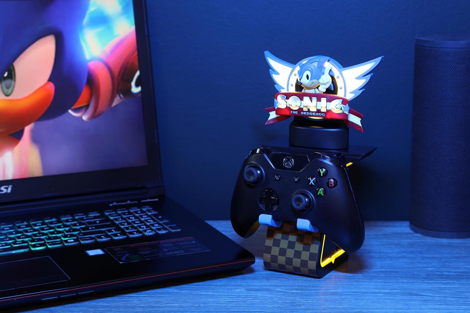 Cable Guys Sonic The Hedgehog Cable Guys Light Up Ikon Gaming Accessories Holder & Phone Holder for Most Controller (Xbox, Play Station, Nintendo Switch) & Phone