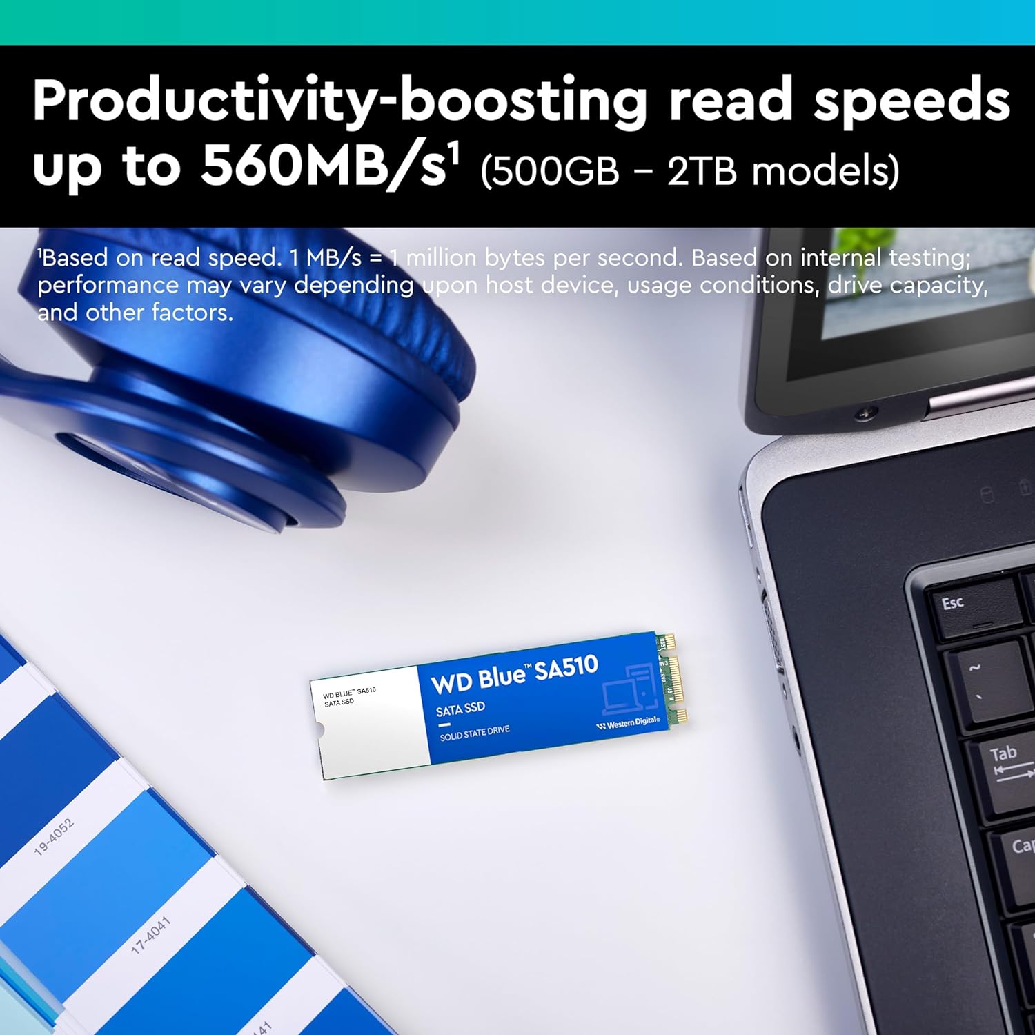 WD Blue SA510 2TB M.2 SATA SSD with up to 560MB/s read speed
