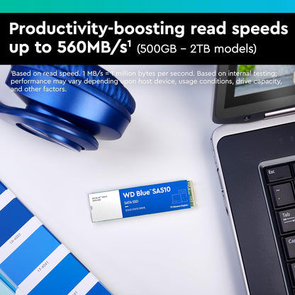 WD Blue SA510 2TB M.2 SATA SSD with up to 560MB/s read speed