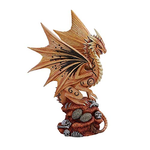 Pacific Giftware Anne Stokes Age of Dragons Desert Dragon on Skull Head Rock Home Tabletop Decorative Resin Figurine