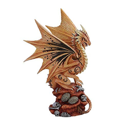Pacific Giftware Anne Stokes Age of Dragons Desert Dragon on Skull Head Rock Home Tabletop Decorative Resin Figurine