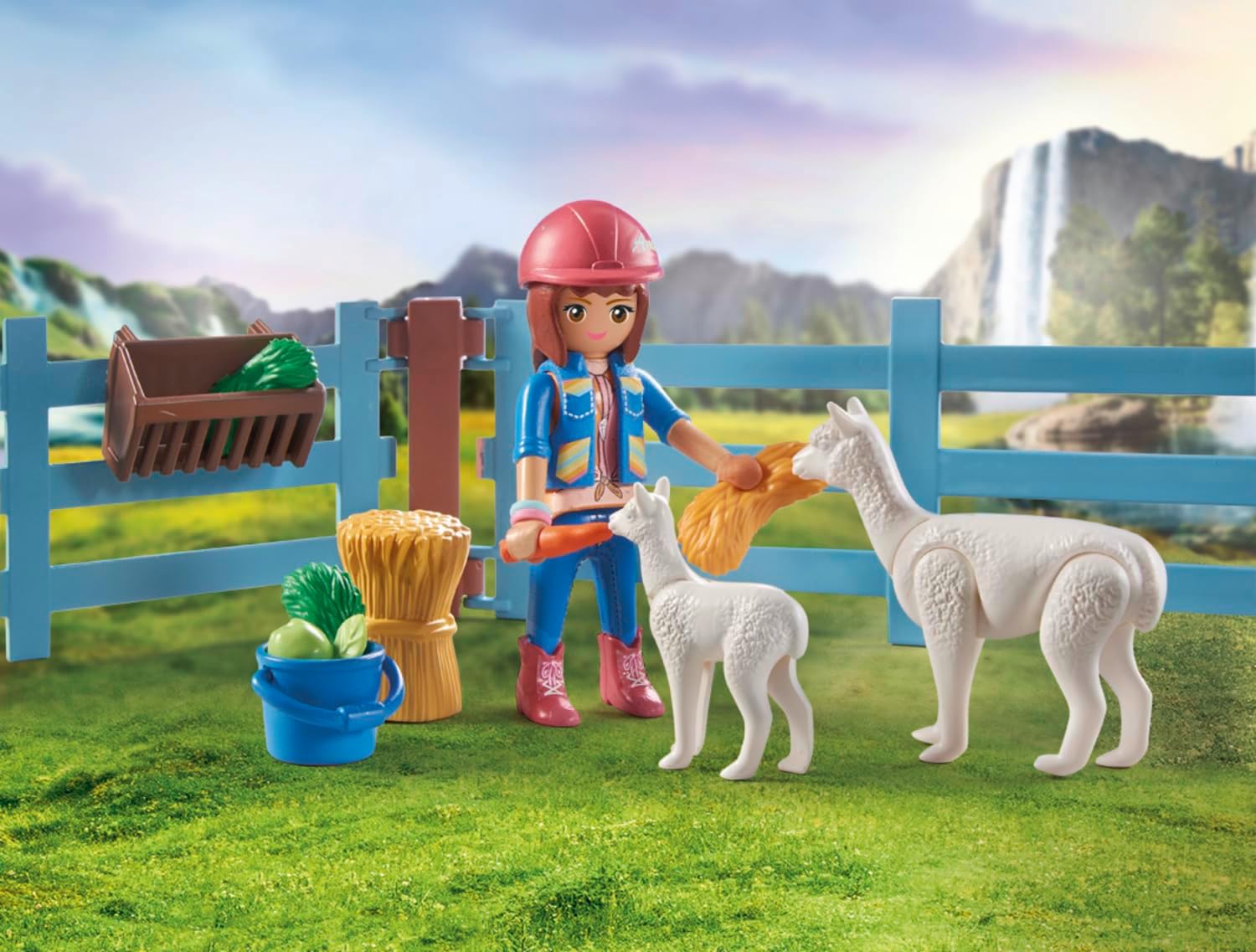 Playmobil 71353 Horses of Waterfall Horse Stall with Amelia and Whisper, adventures at the picturesque Waterfall Ranch, fun imaginative role-play, sustainable play sets suitable for children ages 5+