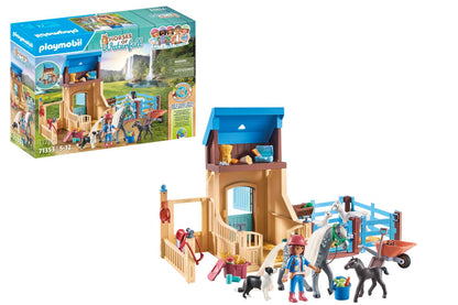 Playmobil 71353 Horses of Waterfall Horse Stall with Amelia and Whisper, adventures at the picturesque Waterfall Ranch, fun imaginative role-play, sustainable play sets suitable for children ages 5+