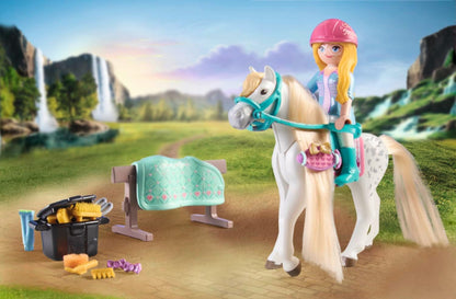 Playmobil 71354 Horses of Waterfall Washing Station with Isabella and Lioness, extensive rides and joint selfies, fun imaginative role-play, sustainable play sets suitable for children ages 5+