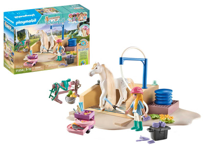 Playmobil 71354 Horses of Waterfall Washing Station with Isabella and Lioness, extensive rides and joint selfies, fun imaginative role-play, sustainable play sets suitable for children ages 5+