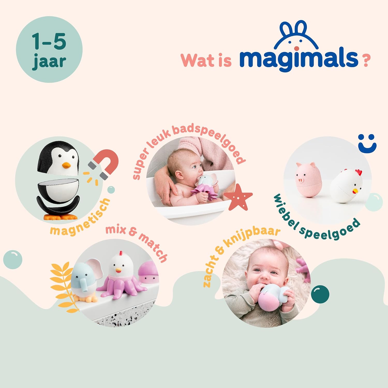 Magimals Wibly Wobly Farm | magnetisch speelgoed | peuter speelgoed | speelgoed 1 jaar/2jaar/3jaar | speelgoed jongens en meisjes | badspeelgoed | dierenspeelgoed