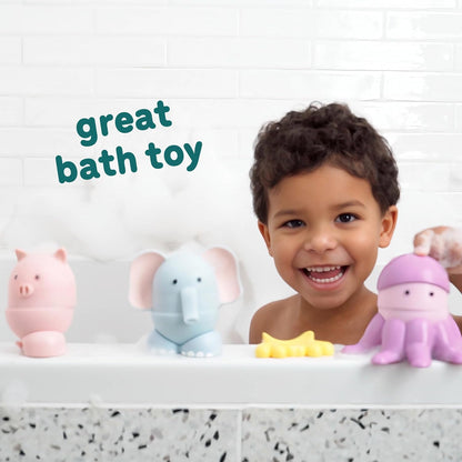 Sealife – Interactive & Magnetic Animals to connect together (6 pieces). Fun and creative bath toys for your child - Safe and squeezable.
