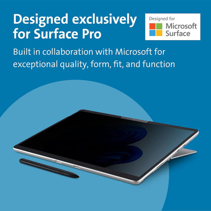 Kensington MagPro Elite Magnetic Privacy Screen Filter for Surface Pro 8, Removable Protector, Anti-Glare and Blue Light Reduction, Easy On/Off, Designed Exclusively for Microsoft Surface (K51700WW