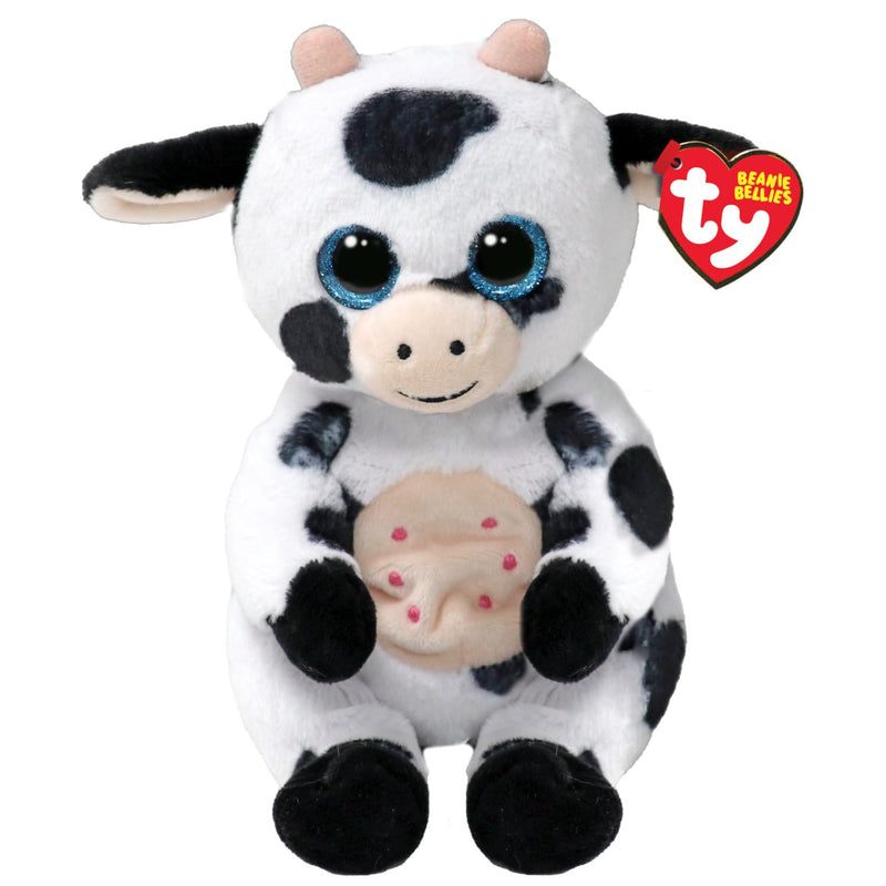 Ty Herdly Cow Beanie Bellies Regular 14cm - Squishy Beanie Baby Soft Plush Toys - Collectible Cuddly Stuffed Teddy