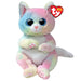 Ty Beanie Bellies - Jenny el Gatito Multicolor con los Ojos Azules Brillantes, los Animales de Peluche con el Vientre Suave Originales de 20 cm - T41291