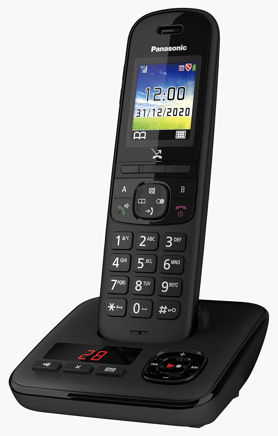 Panasonic TGH720 Telefono Cordless con Segreteria Telefonica, Blocco Chiamate Automatico, Base di Ricarica Inclusa