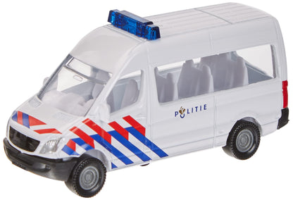 Siku 0806003, Policía Transportador Holanda, Metal/Plástico, Blanco/Azul, Enganche de Remolque, Coche de Juguete para Niños