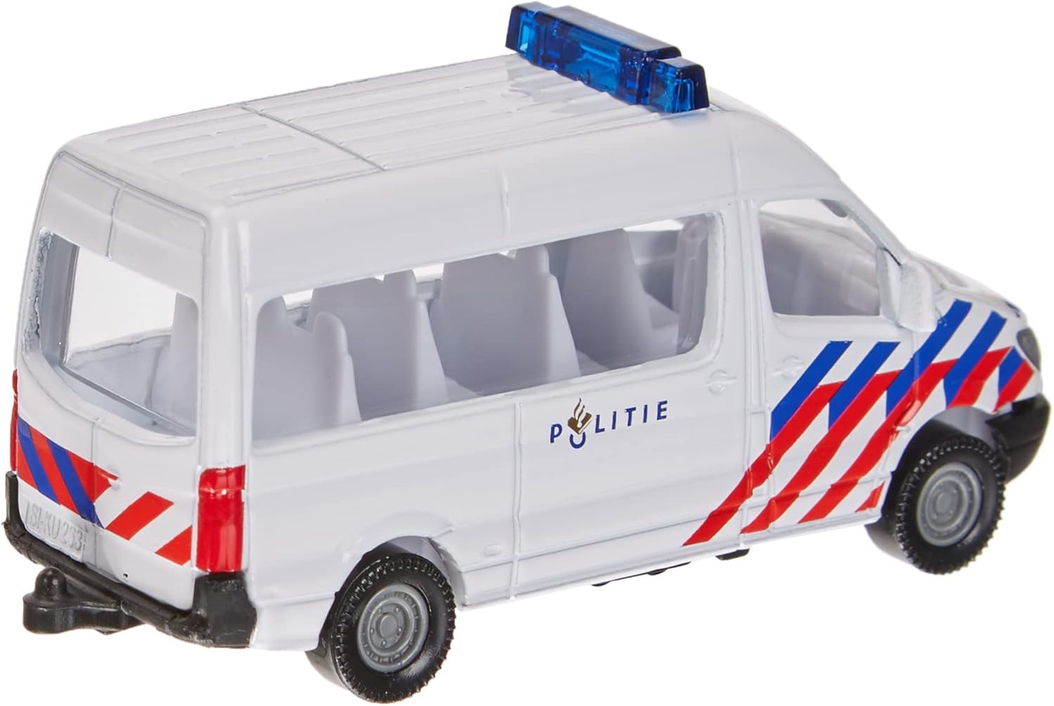 Siku 0806003, Policía Transportador Holanda, Metal/Plástico, Blanco/Azul, Enganche de Remolque, Coche de Juguete para Niños