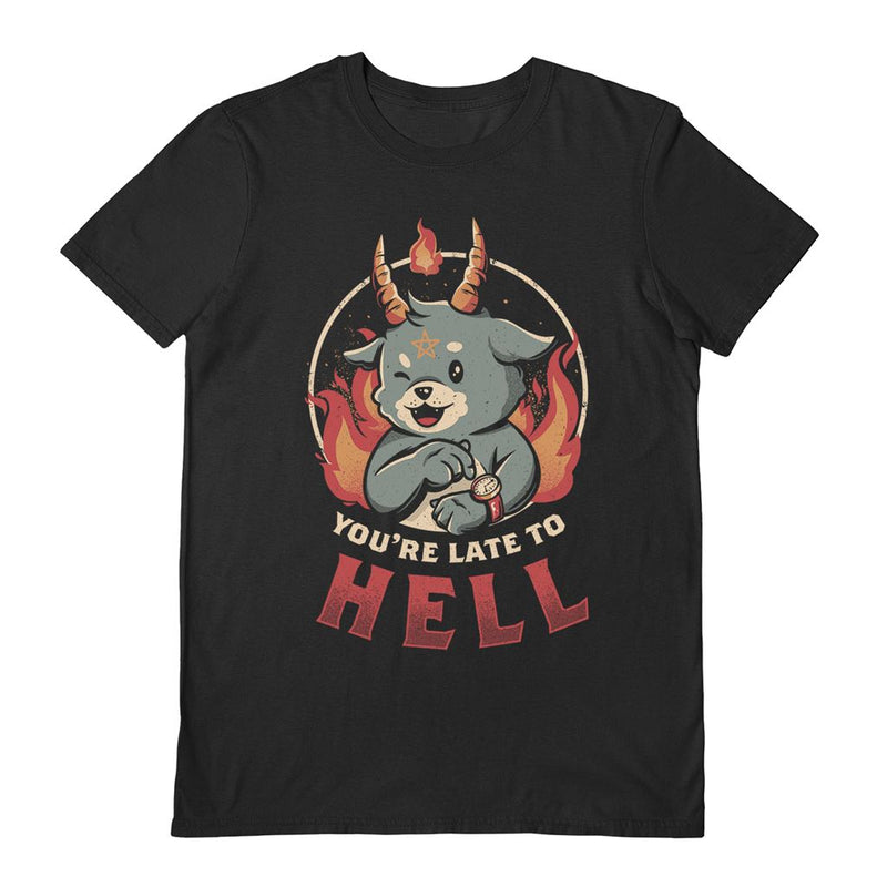 EDUELY (YOU`RE LATE TO HELL) BLACK UNISEX T-SHIRT LARGE
