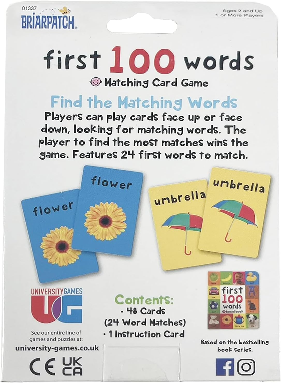 University Games First 100 Words Matching Card Game