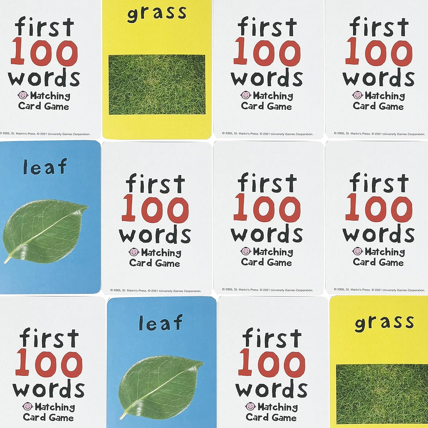 University Games First 100 Words Matching Card Game