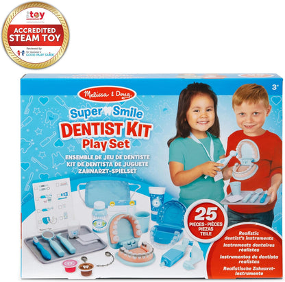 Melissa & Doug Juego Dentista, Juego Educativo para niños y niñas, Juego de imitación, Juguete Creativo Montessori, Regalo para niños de 3 4 5 6 7 años, 26 Piezas y Accesorios
