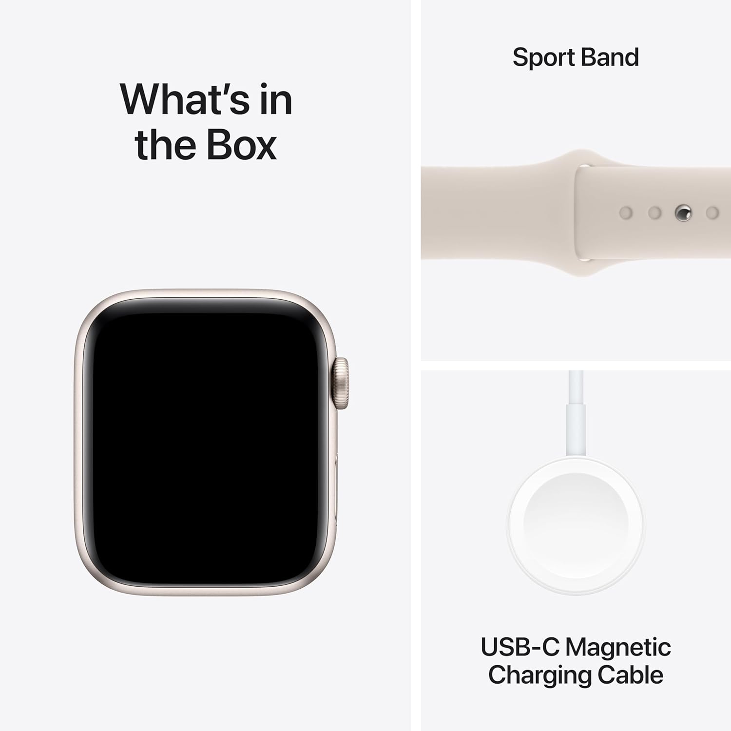 Apple Watch Se (Gps) - 2Nd Generation - 44 Mm - Starlight Aluminium - Smart Watch With Sport Band - Fluoroelastomer - St